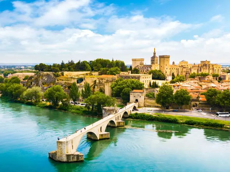 Saint Benezet bridge and Rhone river
