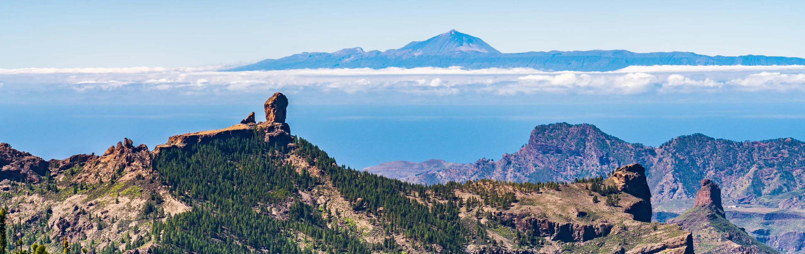 View of Roque Nublo and El Teide, Gran Canaria