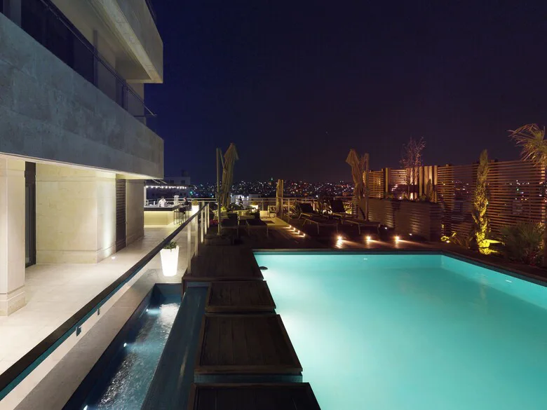 Amman Hotel rooftop at night