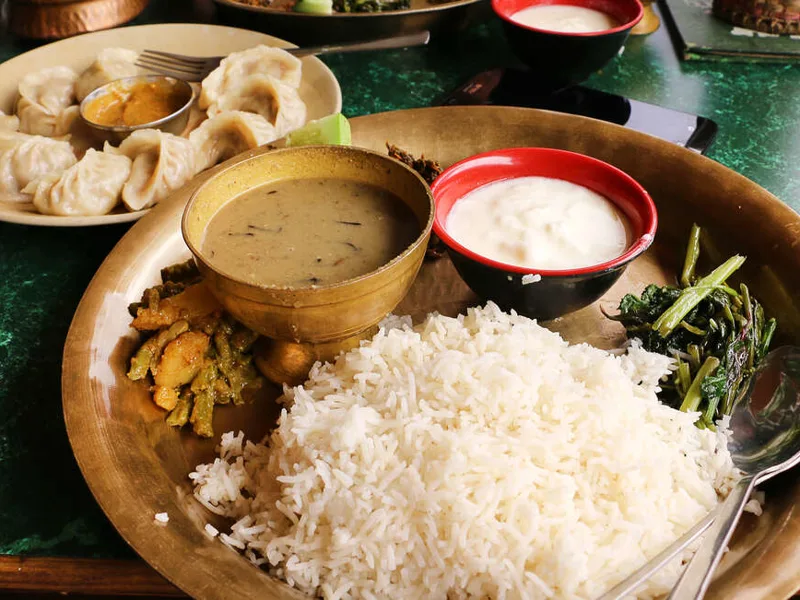 Dal Bhat and momos