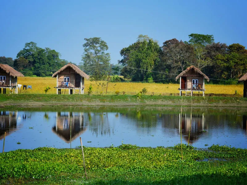 Stilt houses on Majuli Island