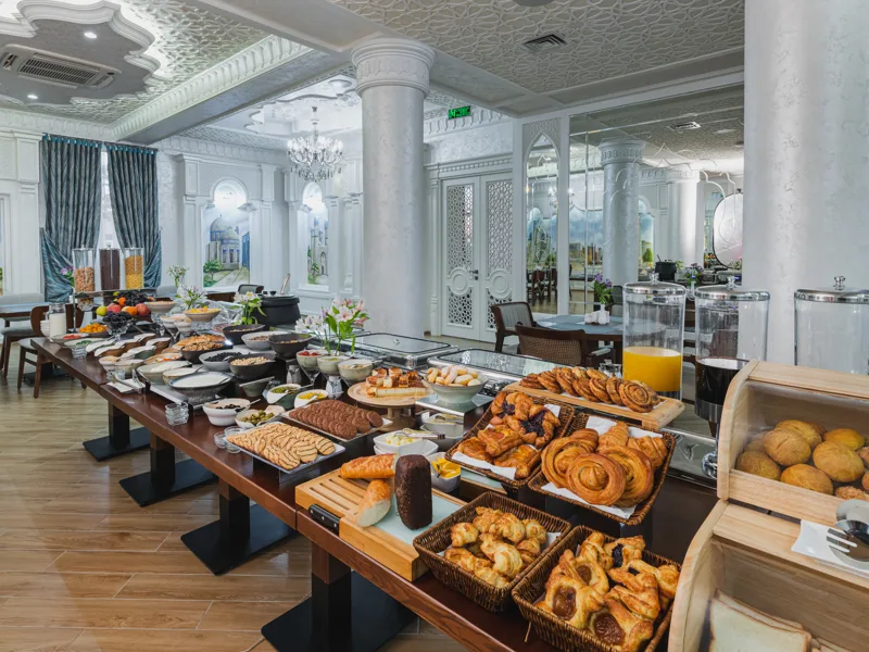 Samarkand hotel breakfast buffet