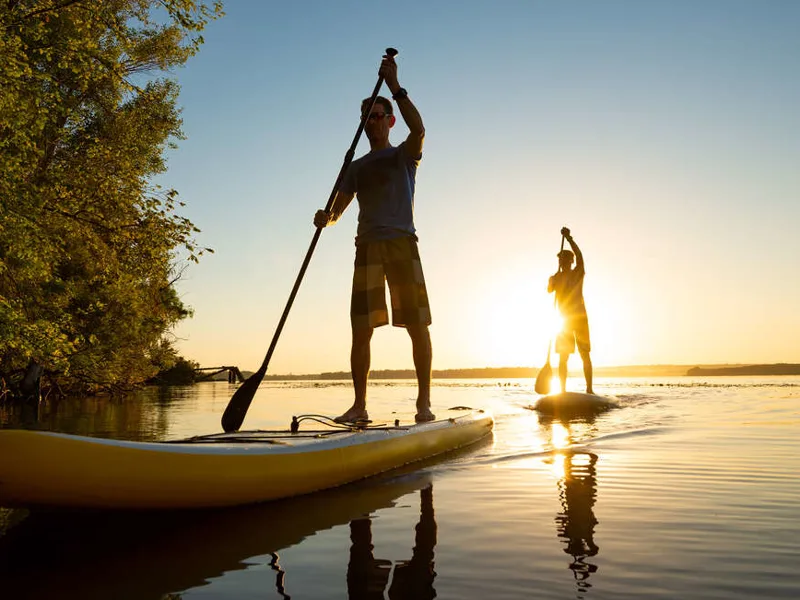 Paddleboarding on the lagoon