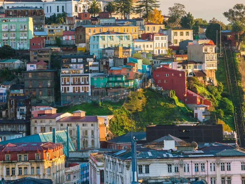 Colourfull hillside of Valparaiso