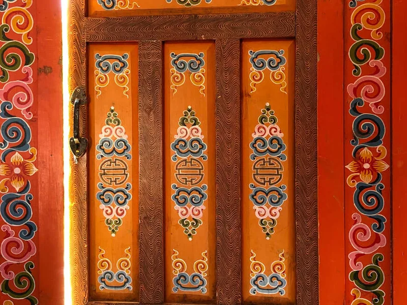 Local yurt elaborate door decoration