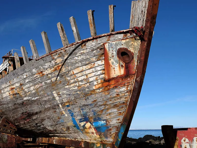 Old fishing boat in Akranes