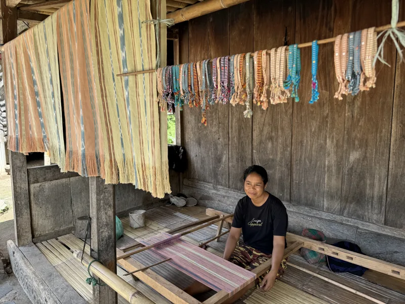 Villager weaving