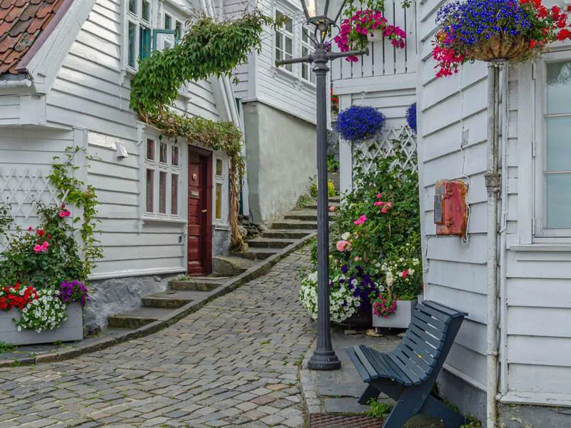 Wooden houses in Stavanger old town