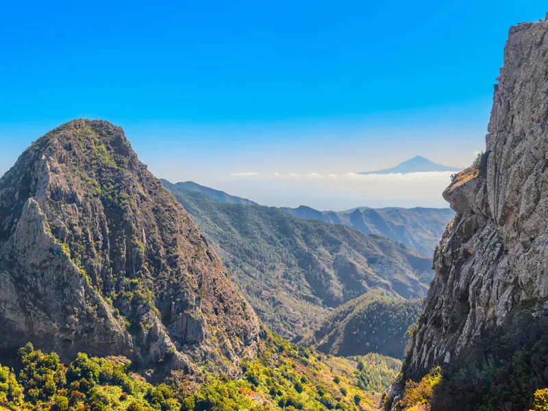 La Gomera landscape with Teide volcano in the background