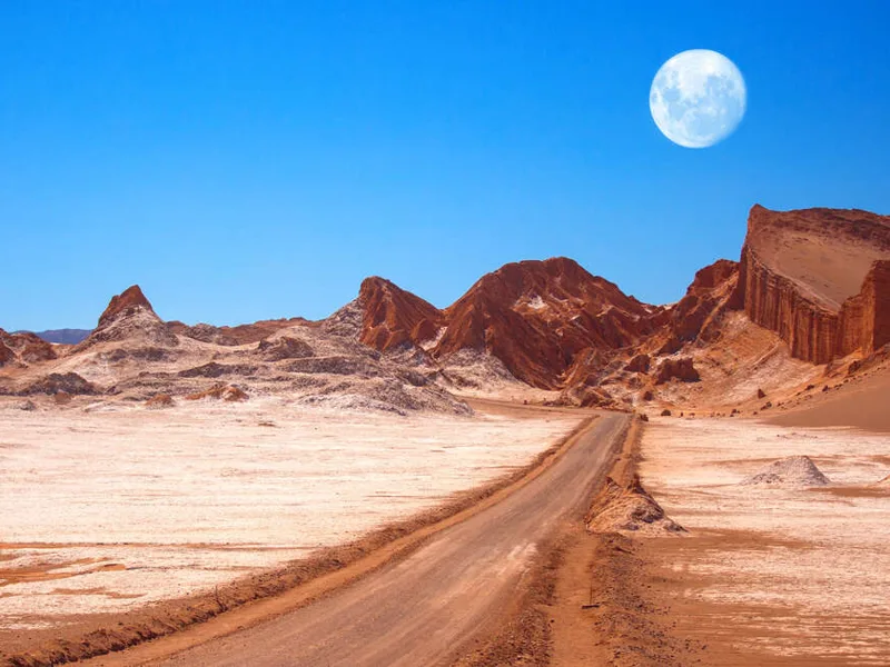 The moon over Moon Valley, Atacama