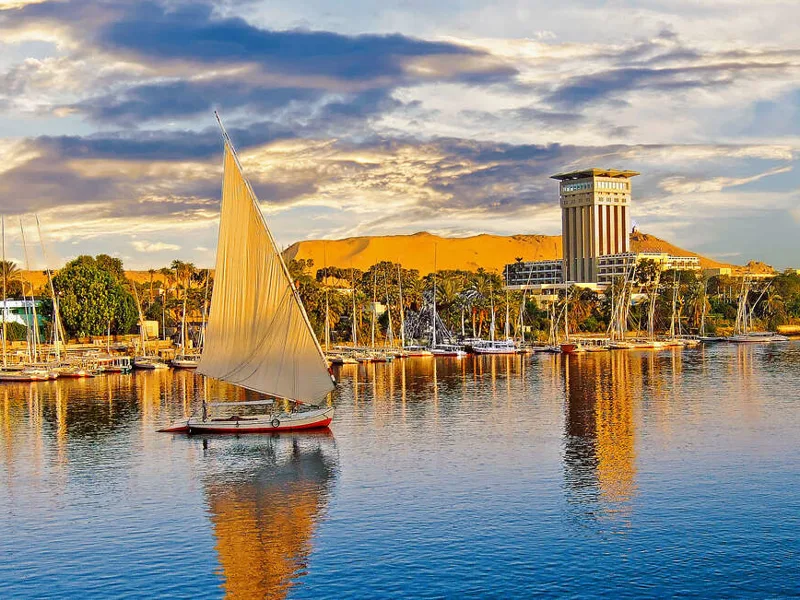 Traditional felucca boat in Luxor