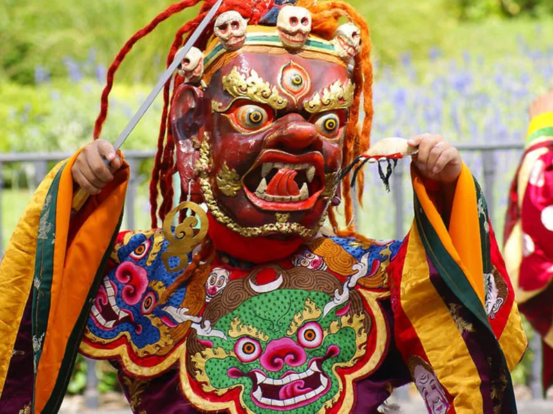 Masked dancer in Bhutan