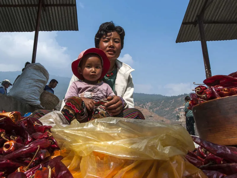 Locals at Punakha Saturday Market