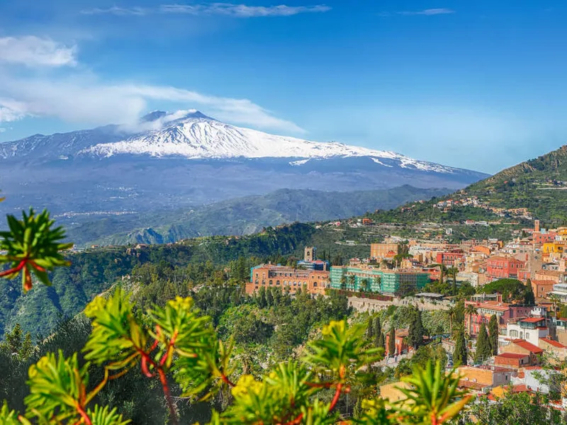 View towards Etna from Taormina
