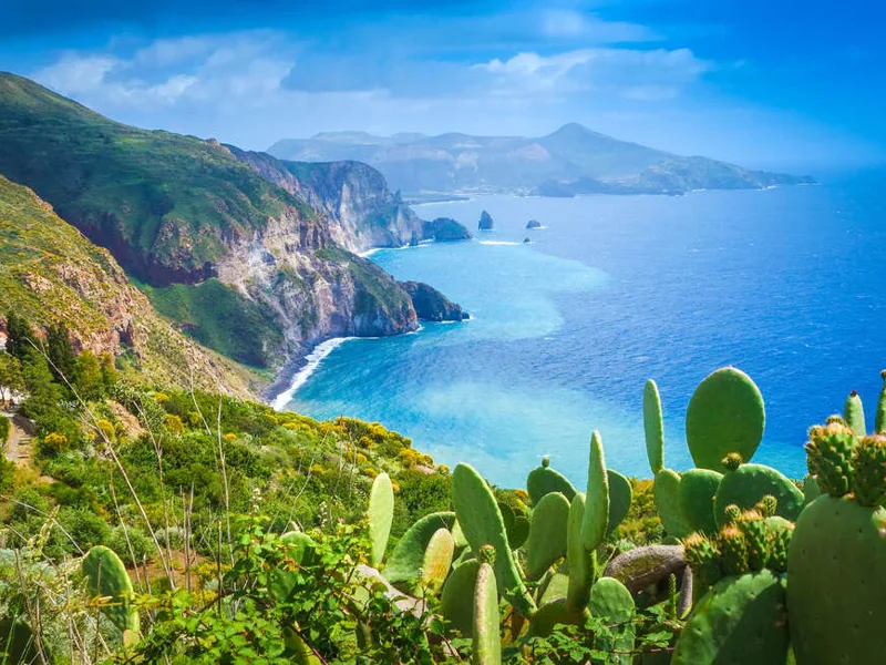 View towards Vulcano island from Lipari