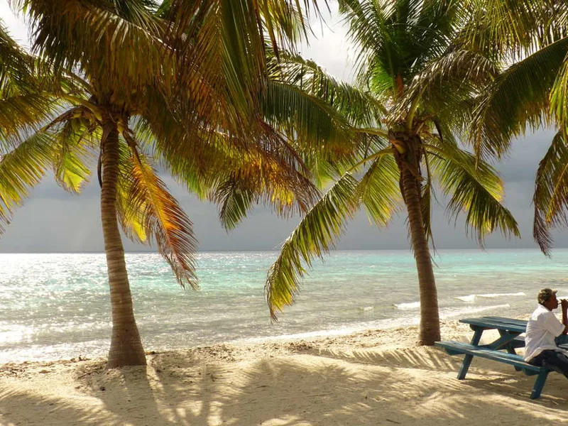 On the beach at Caye Caulker