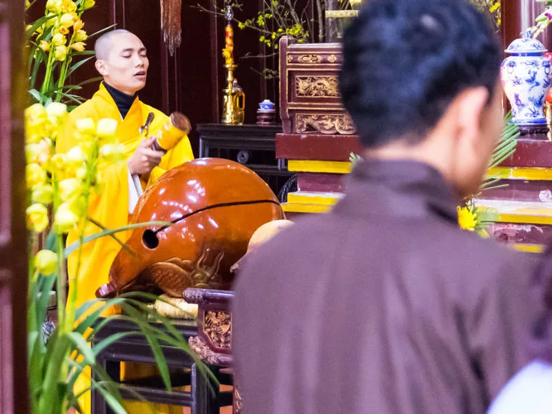 Monk chanting in Hue