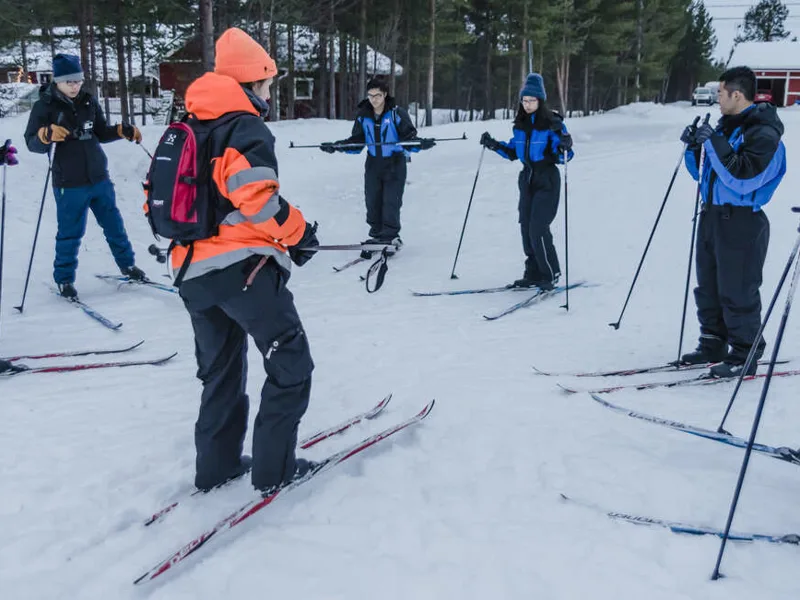 Cross-country skiing lesson