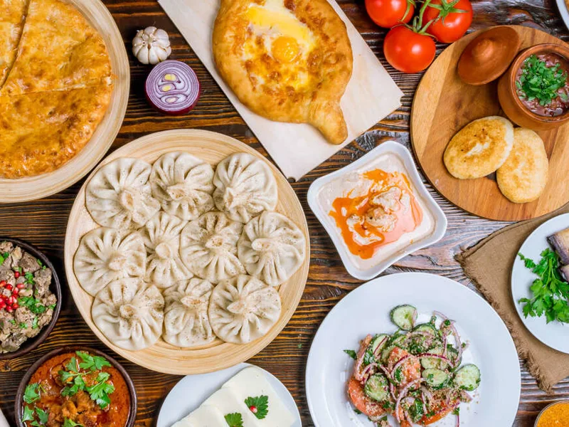 Feast of Georgian food