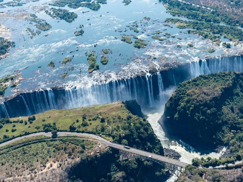 Victoria Falls seen from the sky