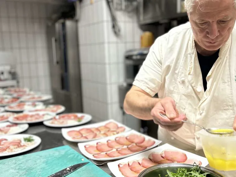 Head Chef Nicola preparing dinner