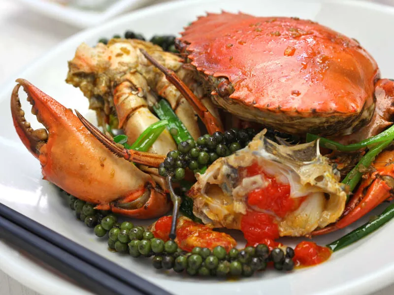 Kampot crab and pepper stir fry