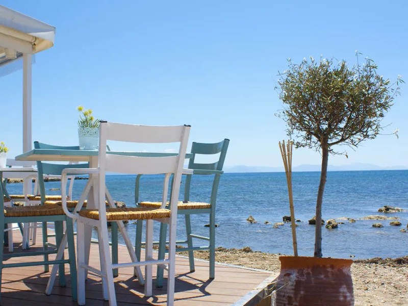 Traditional Greek tavern on the beach